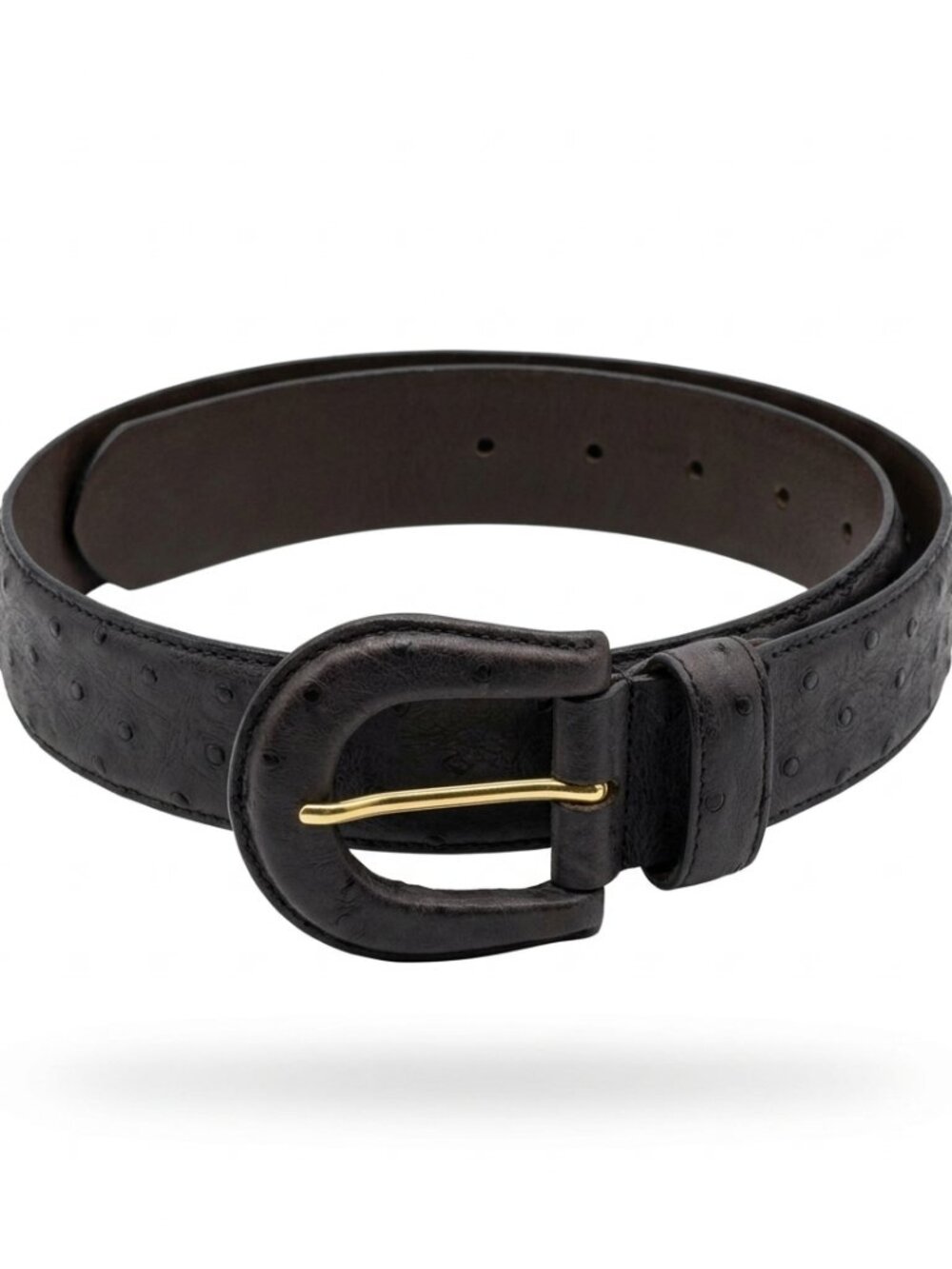 Max Mara Italian women's belt, embossed charcoal black, Size M